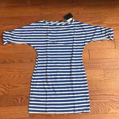TART COLLECTION Blue White Striped Dolan Sleeves Dress 3/4 Women’s XS NWT  - Image 1 of 4
