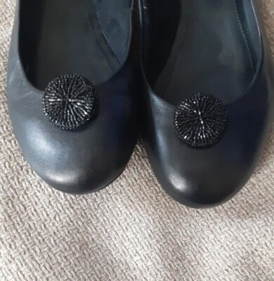 Hebillas de clip para zapatos redondas de colección para mujer de 1,25" D negras con cuentas elegantes hechas a mano Foto 1 de 4