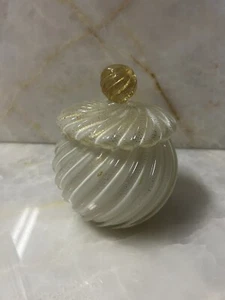 Vintage Alfredo Barbini Gold Aventurine Lattimo Glass - Made In Italy - Picture 1 of 8
