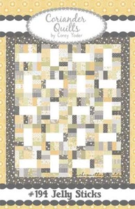 Quilt Pattern JELLY STICKS Moda CORIANDER Jelly Roll Friendly BUTTERCUP & SLATE - Picture 1 of 4