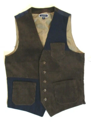 Club Room Modern Casual Men's Vest, New Brown Navy Blue Corduroy Urban Dress S - Image 1 of 3