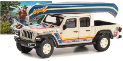 JEEP Gladiator with Canoe on roof - 2021 - cream - Greenlight 1:64