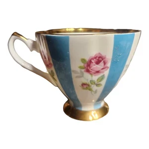 Vtg 1926 Elizabethan Fine Bone China Tea Cup Taylor&Kent England 6oz Blue Stripe - Picture 1 of 8