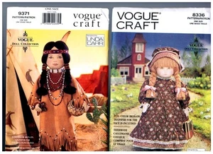 VOGUE 8336 & 9371 PATTERNS Doll Clothes Native American 18" American Girl - Picture 1 of 1