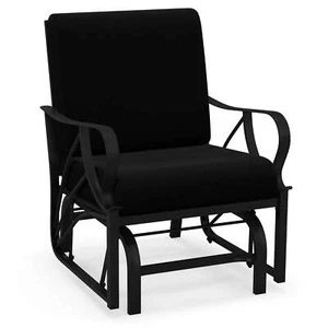 Patio Rocking Chair w/Cushion Heavy-Duty Metal Frame Smooth Glider Outdoor - Picture 1 of 9