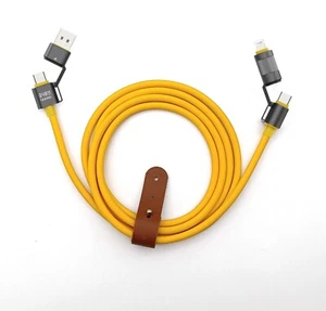USB Cable 4in1 Multifunctional Data Transfer Fast Charging Silicone cable 150cm - Picture 1 of 8