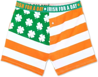 Irish For A Day Ireland Flag Men's Novelty Fun Boxer Briefs. Men's Sizes S-XL - Image 1 of 2