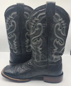 Dan Post Men's Size 7.5M Chandler Full Quill Ostrich Boot Black Cowboy DP2890 - Picture 1 of 7
