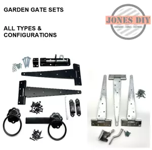 Juegos de bisagras para puerta de jardín | Negro, plateado o HDG | Todas las configuraciones y tipos - Imagen 1 de 13