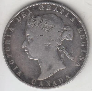 1898 CANADA FIFTY CENTS VICTORIA VG-F - Picture 1 of 2