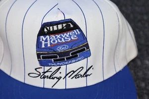 Gorra Nascar de colección Sterling Marlin Snap Back bordada Ford blanco azul EE. UU. - Imagen 1 de 14