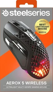 SteelSeries Aerox 5 RGB Wireless Gaming Maus Bluetooth 9 Tasten IP54 18000DPI - Bild 1 von 14