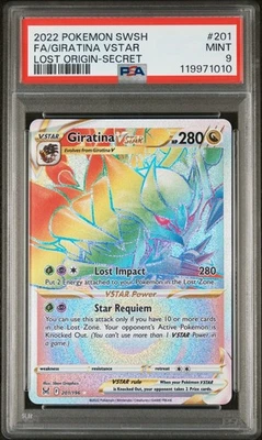 GIRATINA VSTAR #201 RAINBOW SECRET RARE FULL ART 2022 POKEMON LOST ORIGIN PSA 9 - Image 1 of 2