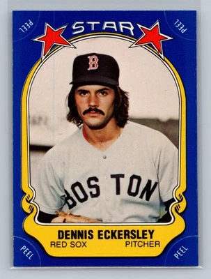 1981 Fleer STAR STICKER Dennis Eckersley HOF #34 - Boston Red Sox - - Image 1 of 2