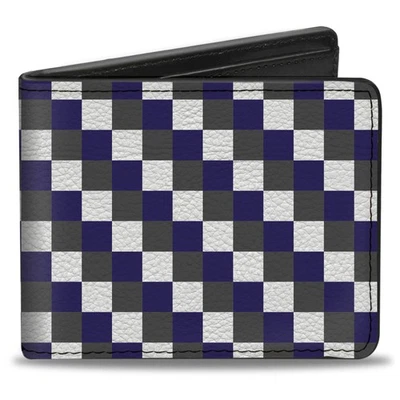Bi-Fold Wallet Checker Gray/Purple/White - Image 1 of 4