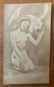 1930s Miracle Fotos Pic-Tease "The Fingers Game" Hollywood Cutie Nude #7 - RARE! - Picture 1 of 2