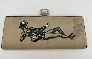 Vintage MCM Eyeglasses Case With Harlequin Jester Kiss Lock Closure Gold - Picture 1 of 11