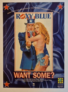 ROXY BLUE "¿Quieres algunos?" Hard Rock Glam ~ Publicidad promocional/impresión de revista vintage 1992 - Imagen 1 de 1
