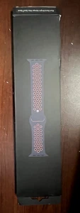 Bracelet sport authentique Apple Watch Nike 40 mm bleu noir mangue brillante NEUF MG3U3AM/A - Photo 1 sur 2