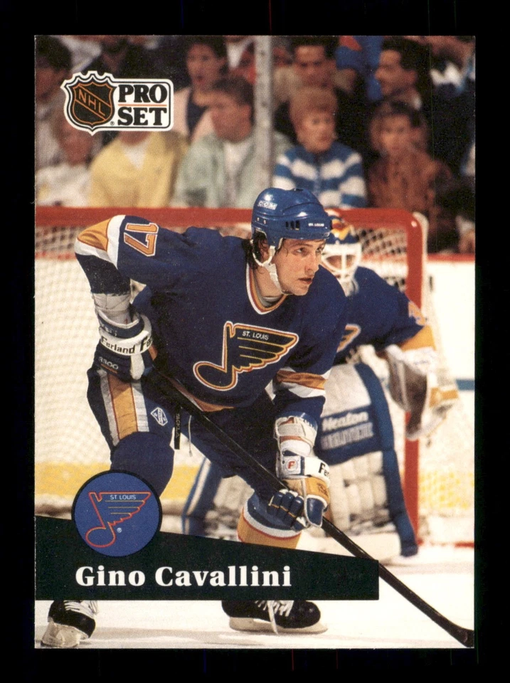  218 Gino Cavallini 17 Blues 1991 Proset Hockey Sports Trading Card  - Image 1 of 2
