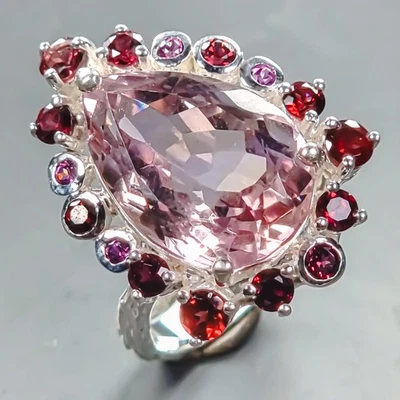 Joyería 14 ct+ Anillo Ametrino Natural Plata de Ley 925 Talla 8/R439451 Foto 1 de 4