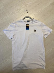 Paul Smith T-Shirt Men's Small White Zebra Embroidery Patch Cotton Short Sleeve - Picture 1 of 9