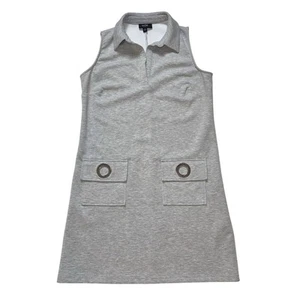 MSK Women's Sleeveless Gray Shift Dress with Grommet Pockets Size S cute goth - Picture 1 of 7