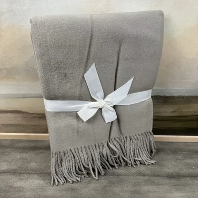 Manta de algodón de seda gris 50”x60” Melange Home Plaza leer nueva sin etiquetas Foto 1 de 4