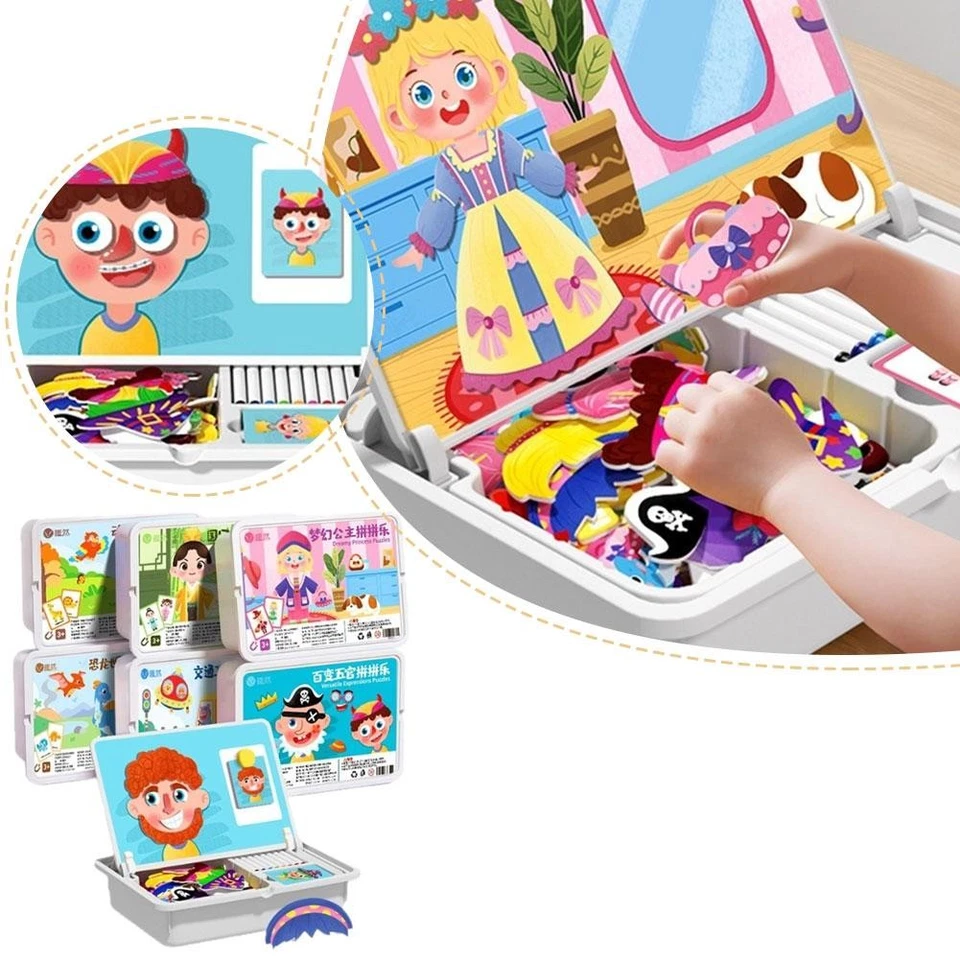 Magnetic Puzzles Face Dress Up Preschool Educational Toy for Kids 3-6 Years Old - Bild 1 von 4