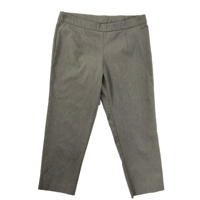 women's briggs slacks petite xl black with white tapered elastic waist - Image 1 of 4