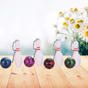 4 Pcs Bowling Party Bowling Pin Keychain Bowling Lover Gifts - Picture 1 of 11
