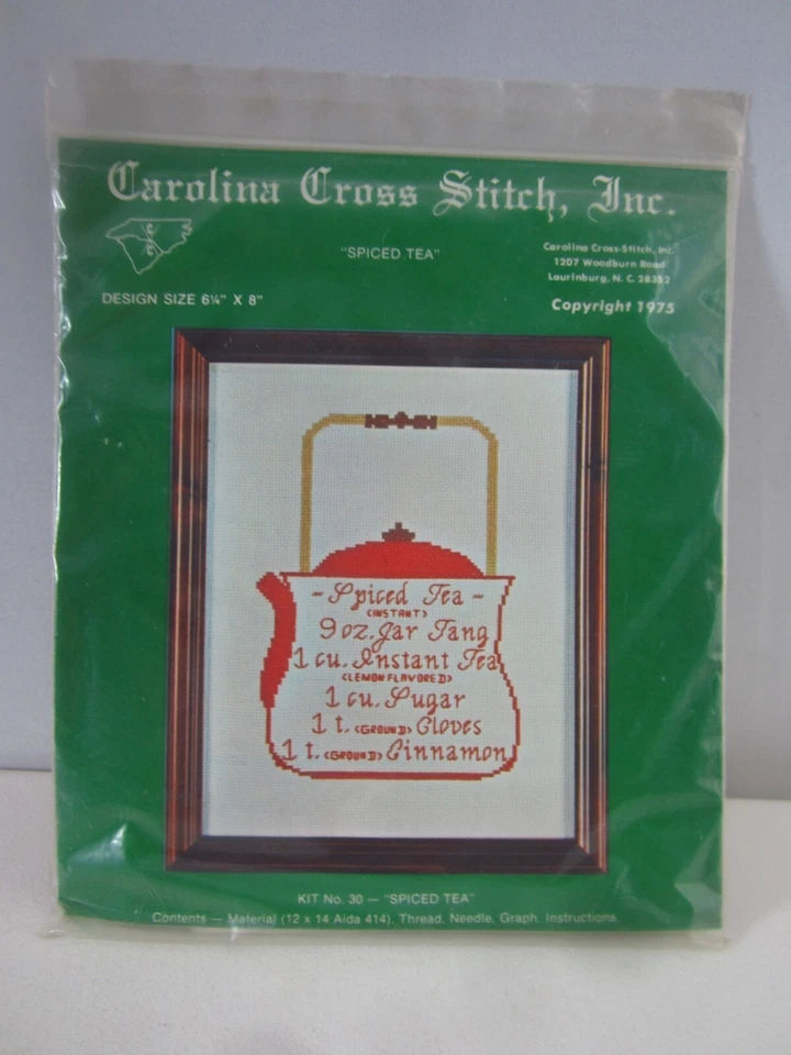 Nuevo Kit Punto de Cruz Carolina Tetera Especiada 1975 Nº 30 Completo De Colección Foto 1 de 4