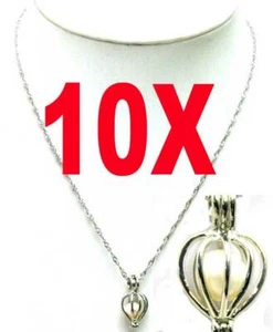 Wholesale 10X Heart Pendant Necklace for Women Natural White Pearl Necklace - Picture 1 of 4