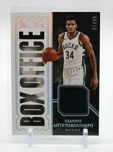 Giannis Antetokounmpo 2020-21 Noir Box Office Game Used Patch 17/99 Milwaukee - Picture 1 of 2