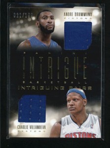 DRUMMOND / VILLANUEVA 2013/14 PANINI INTRIGUE DUAL GAME JERSEY #021/199 AD6751
