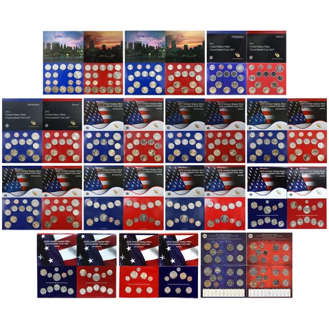 2009-2022 Mint Set Run Original Envelopes 14 Sets 344 Coins Cover