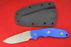 Rick Hinderer Custom FXM .195" Working Finish Hand Ground Slicer Blade, Blue G10