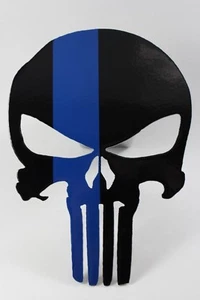 Punisher trailer hitch cover black w/blue line - Picture 1 of 5