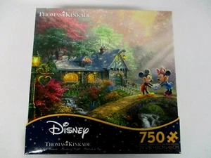 DISNEY THOMAS KINKADE MICKEY & MINNIE MOUSE 750 PC JIGSAW PUZZLE NEW SEALED - Picture 1 of 8