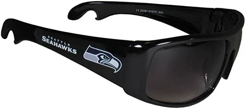 Set of TWO NFL Seattle Seahawks Bottle Opener Sunglasses Plus Bonus Cover