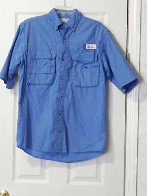 Рубашка рыболовная мужская World Wide Sportsman размер S синяя из нержавеющей стали вентилируемая спереди B с воротником - Изображение 1 из 2