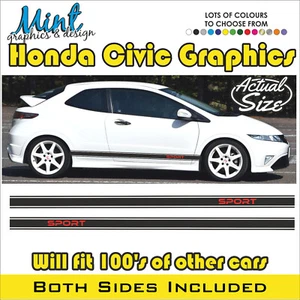 Honda Civic Type R Side Sport Vinyl Stripes Decals Stickers Graphics NO P&P 010 - Picture 1 of 4