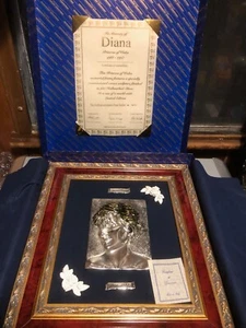 Placa de escultura arte retrato princesa Diana Gales (plata de ley) Italia - Imagen 1 de 6