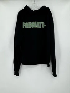 Vlone Mens Black Forgiato Graphic Cotton Hoodie Sweatshirt Sz M - Picture 1 of 5