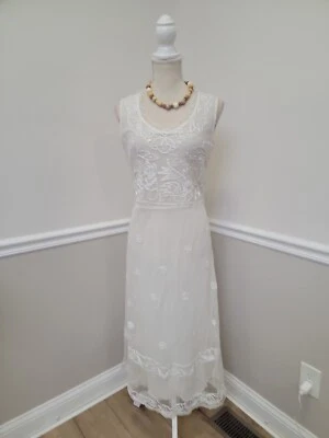 Vtg April Cornell Gown White(Tulle) Wedding Garden Party Size M/ Beach Wedding  - Image 1 of 4