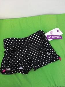 Soffe Girls' Big Dri Side Ruched Short, Black White Dot, Medium - Picture 1 of 1