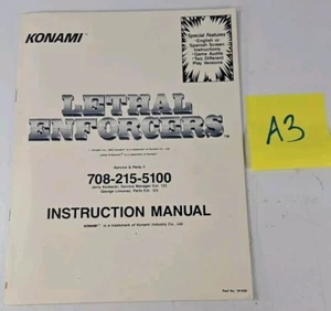 LETHAL ENFORCERS - Arcade Game Manual - KONAMI - OEM Original - Coin Op - Picture 1 of 2