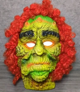 Vintage Fun World Green Monster Halloween Mask #9204 Zombie Witch EUC - Picture 1 of 7