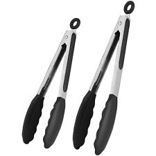 2 x SILICONE COOKING TONGS 9