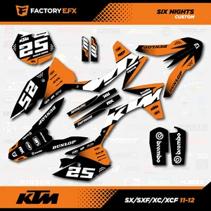 Orange & White Racing Graphics Kit fits KTM 11-12 SX SXF XC XCF 125 250 450 6N - Picture 1 of 5